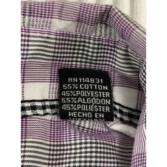 Nicole Miller Men’s XXL Purple Plaid Button Up Shirt Long Sleeve Preppy - Picture 6 of 9